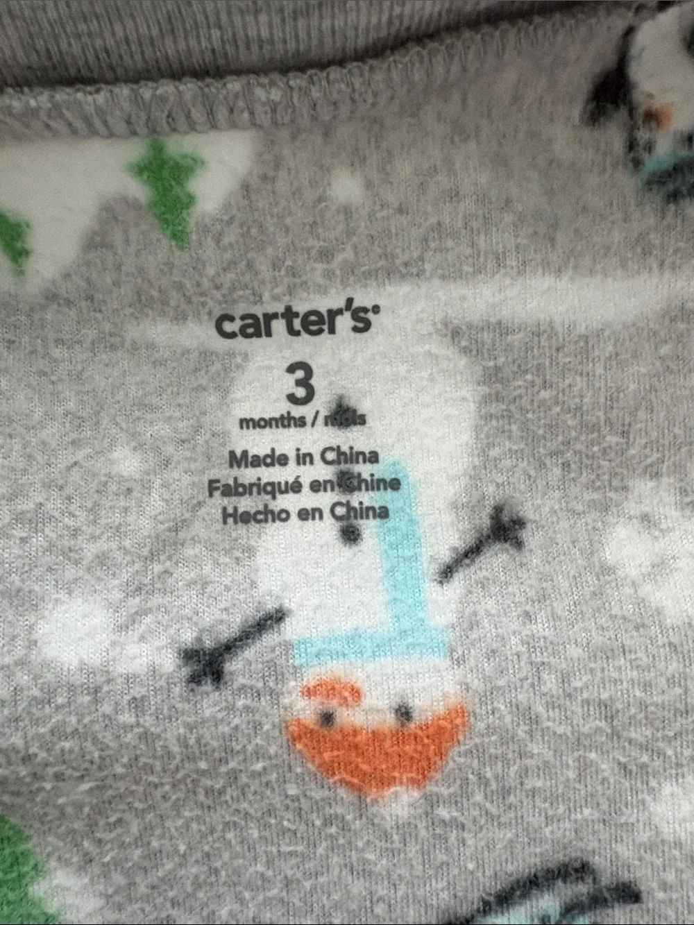 5for25  | Cozy Grey Carter’s Snowman & Penguin Fleece Footie Pajamas
